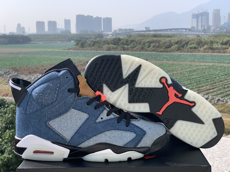 Men's Running Weapon Super Quality Air Jordan 6 “Washed Denim” Shoes 010